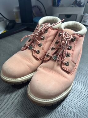 Timberland | Women's Vintage Pink Suede Leather Ankle Boots Size 7.5 M